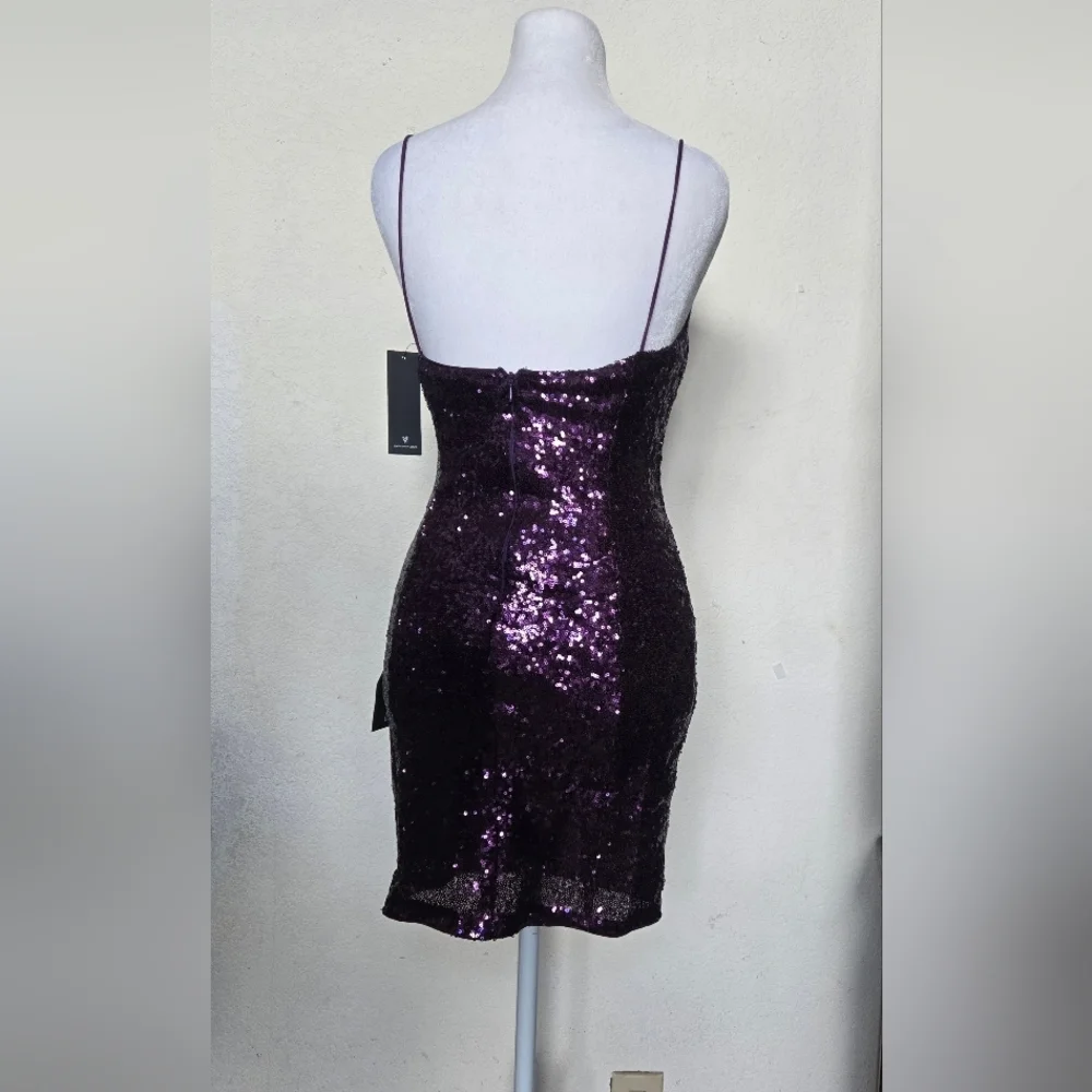 LULUS NWT Purple Sequin Mini Dress.Size S - Picture 6 of 8